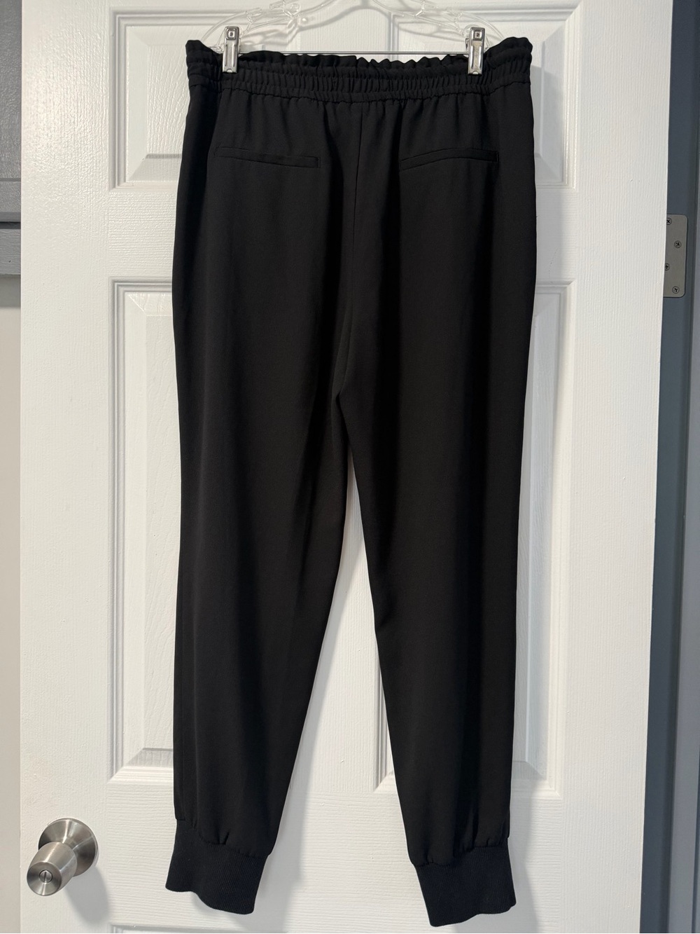 Zara Basic Black Jogger Pants Women’s Large Drawstring Elastic Waist, pockets - Picture 6 of 9